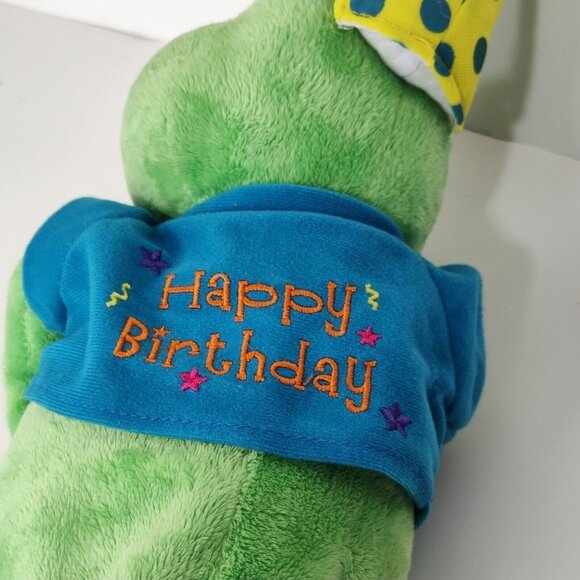 1994 Vintage The Petting Zoo Happy Birthday Green Frog Plush Stuffed Animal 19" - Picture 4 of 6